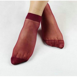 Színes nylon zokni - bordó